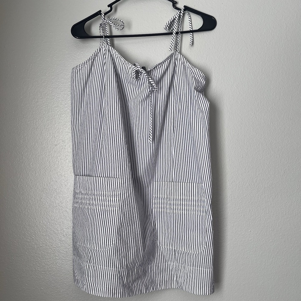 Anthropologie Women's 100% Cotton Mini Dress Seersucker Spaghetti Strap Dress M